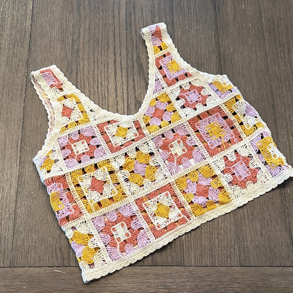 Rebellion Multicolor Crochet Tank Top